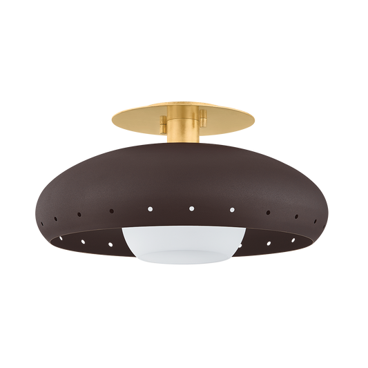 KIMBER Flush Mount in AGED BRASS/TEXTURED BRONZE W/ HIGHLIGHT Finish