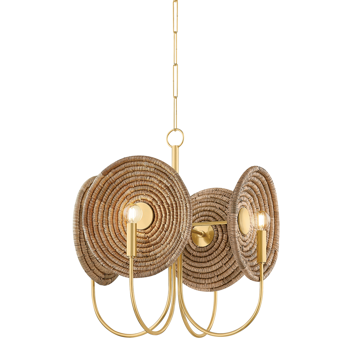ASHBY Chandelier in AGED BRASS Finish