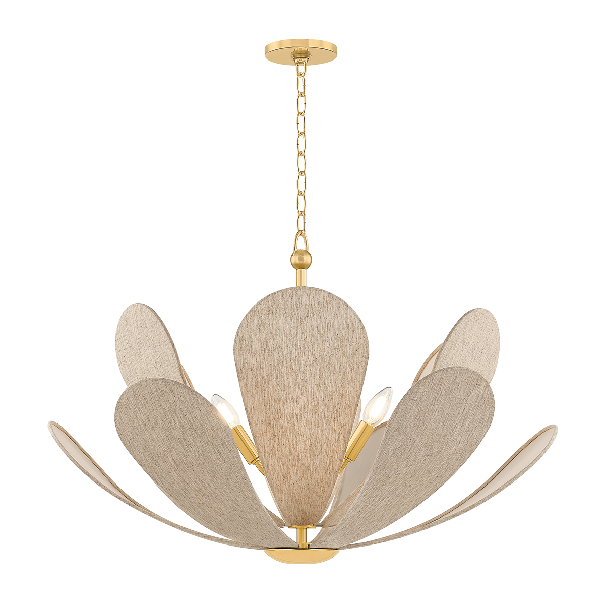 NADINE Chandelier in AGED BRASS Finish