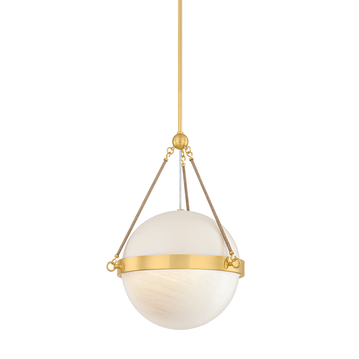 ABBIE Pendant in AGED BRASS/SOFT BISQUE Finish