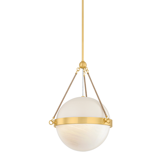 ABBIE Pendant in AGED BRASS/SOFT BISQUE Finish