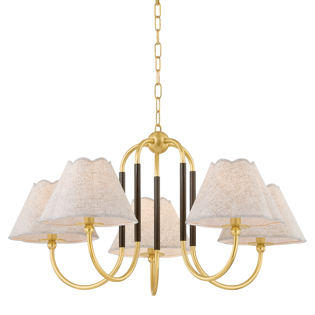 JANIE Chandelier in AGED BRASS/TRUE BRONZE Finish
