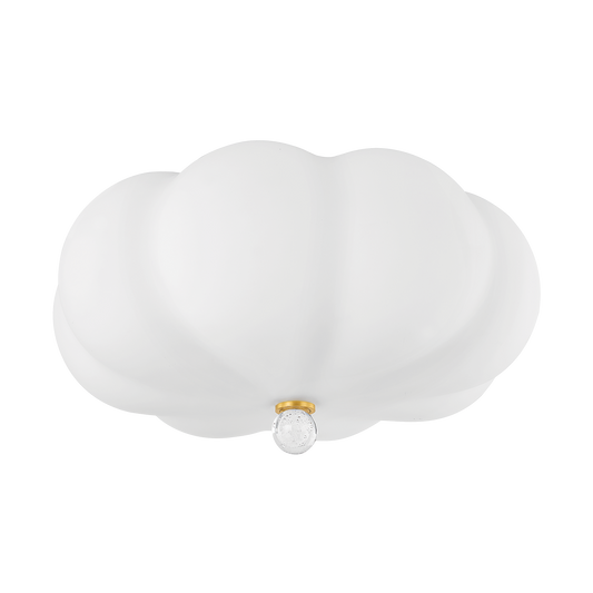 DEMILLE Flush Mount in AGED BRASS Finish