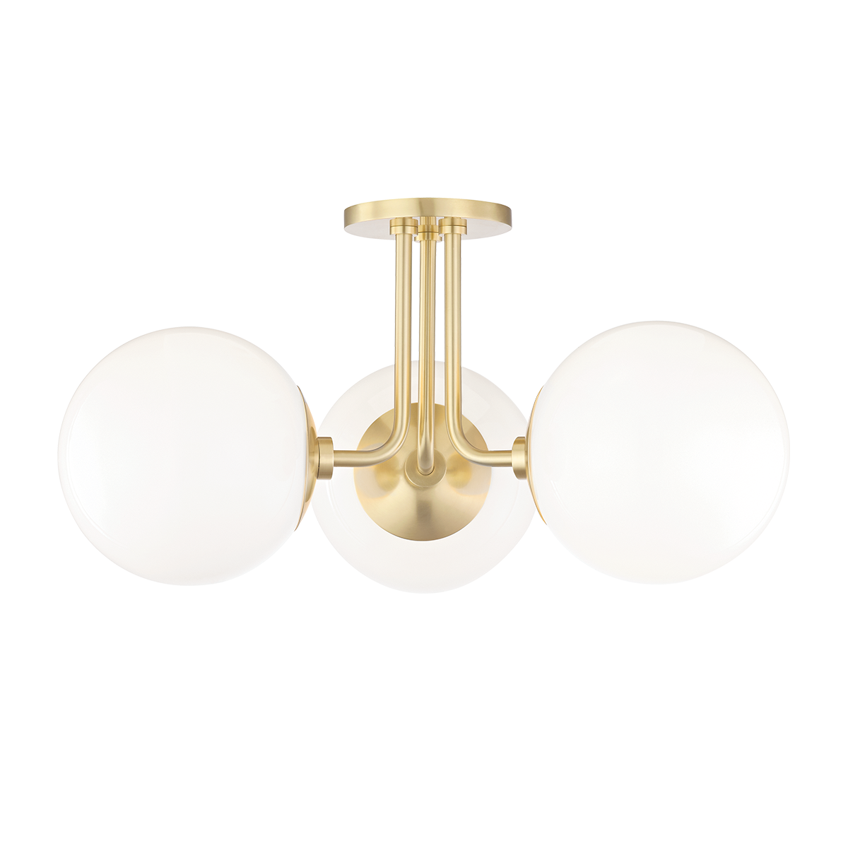 Stella Semi Flush in Aged Brass Finish