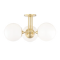 Stella Semi Flush in Aged Brass Finish