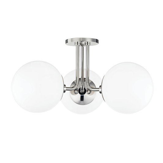 Stella Semi Flush in Polished Nickel Finish