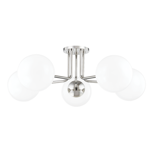 Stella Semi Flush in Polished Nickel Finish