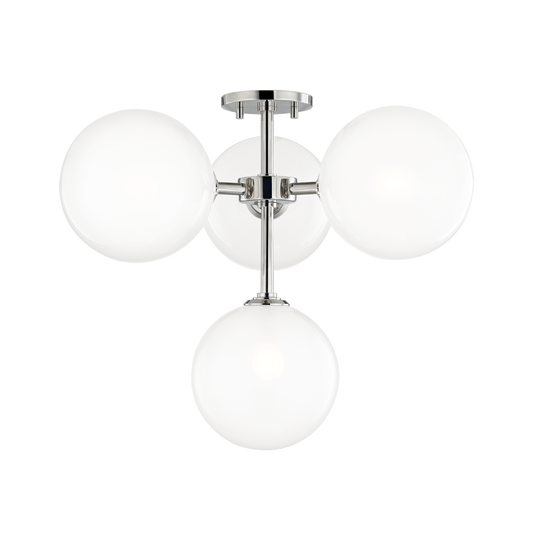 Ashleigh Semi Flush in Polished Nickel Finish