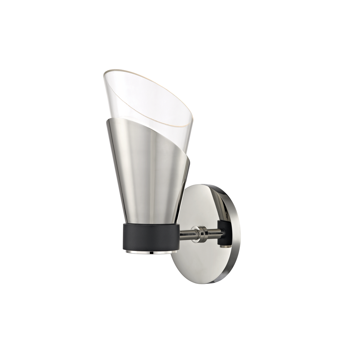 Angie Wall Sconce in Polished Nickel/black Finish