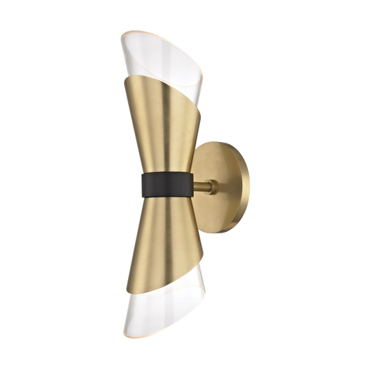 Angie Wall Sconce in Aged Brass/black Finish