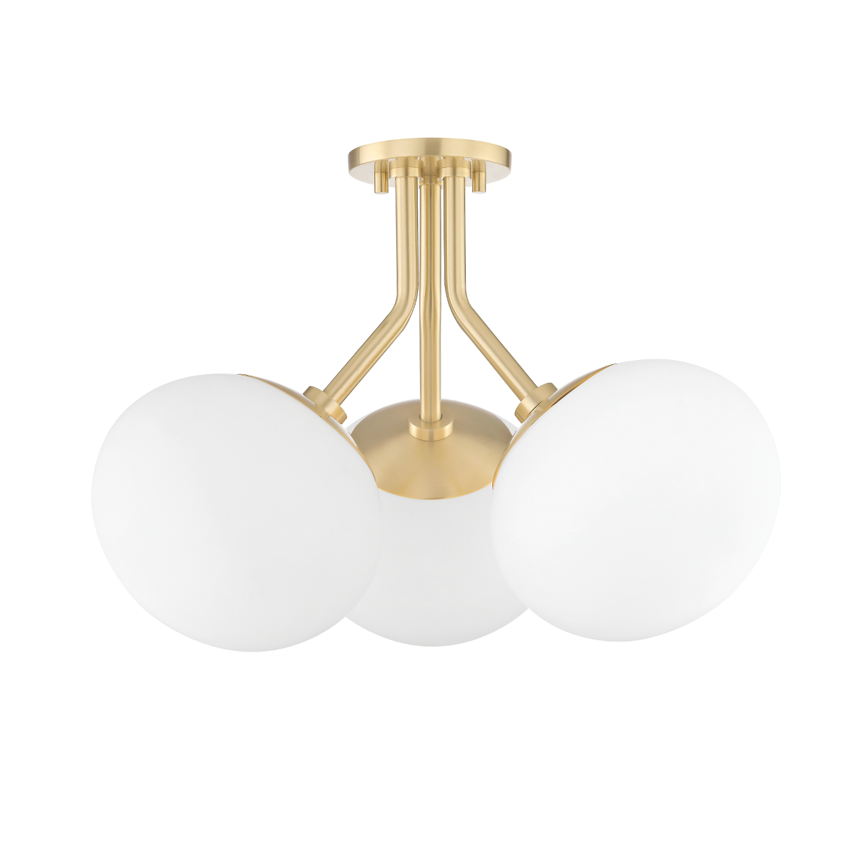 Estee Semi Flush in Aged Brass Finish