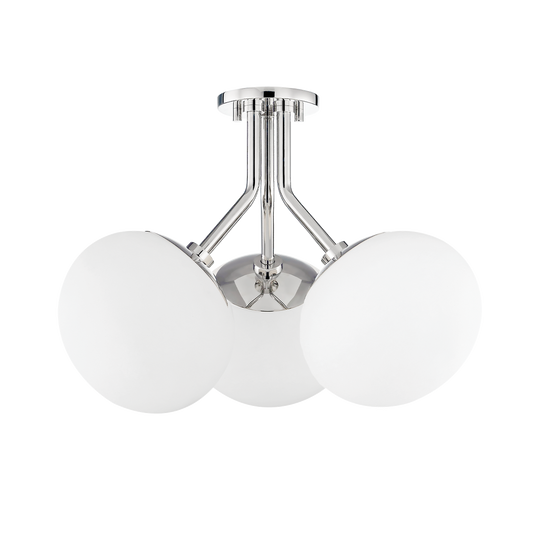 Estee Semi Flush in Polished Nickel Finish