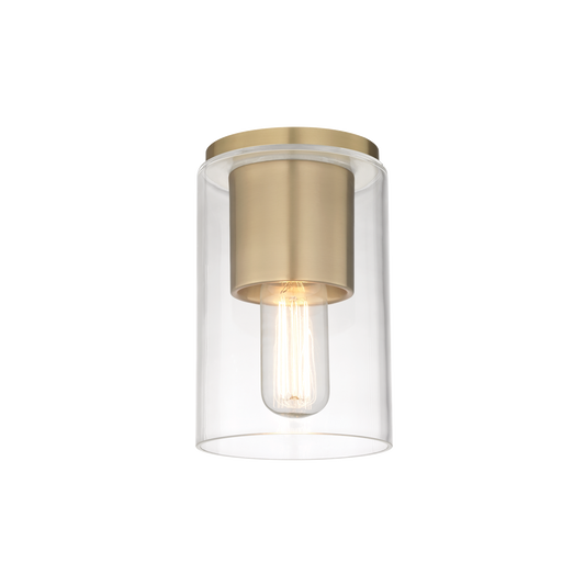 Lula Flush Mount in Aged Brass Finish