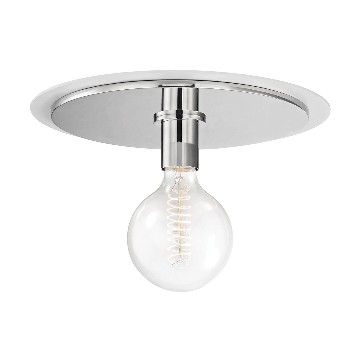 Milo Flush Mount in Polished Nickel/white Finish