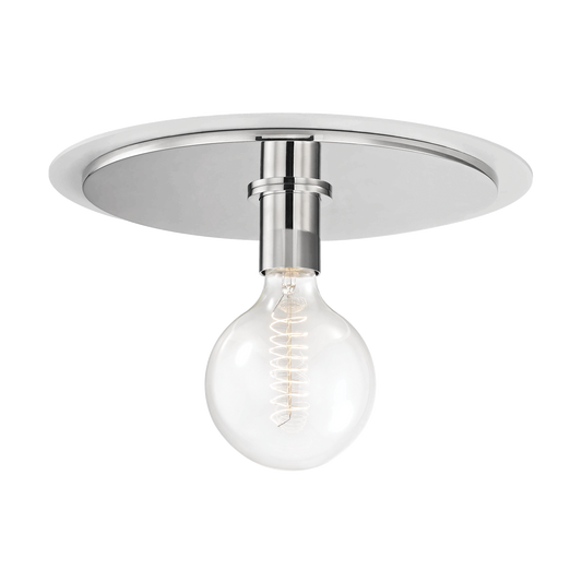 Milo Flush Mount in Polished Nickel/white Finish