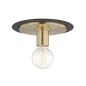 Milo Flush Mount in Aged Brass/black Finish