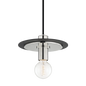 Milo Pendant in Polished Nickel/black Finish