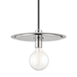 Milo Pendant in Polished Nickel/white Finish
