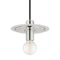 Milo Pendant in Polished Nickel/white Finish