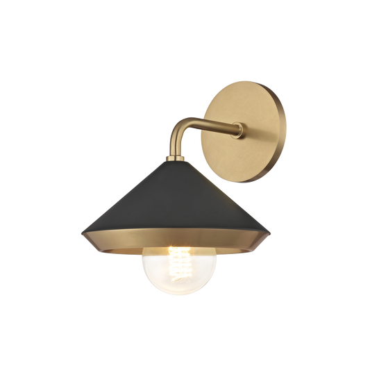 Marnie Wall Sconce in Aged Brass/black Finish