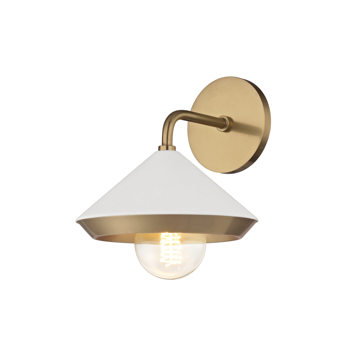 Marnie Wall Sconce in Aged Brass/soft Off White Finish
