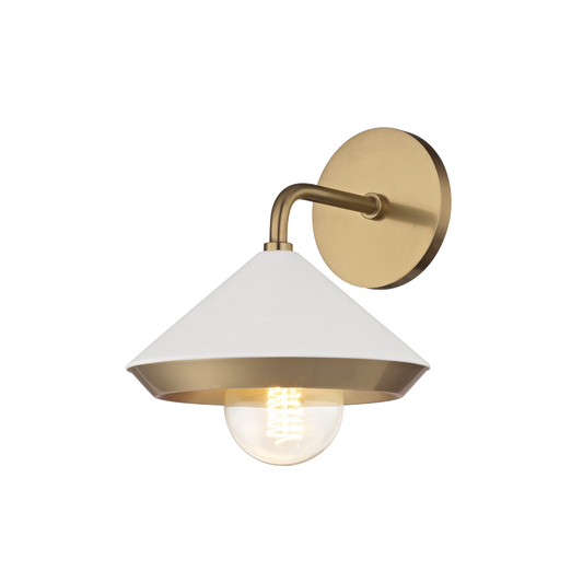 Marnie Wall Sconce in Aged Brass/soft Off White Finish