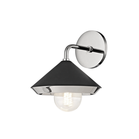 Marnie Wall Sconce in Polished Nickel/black Finish