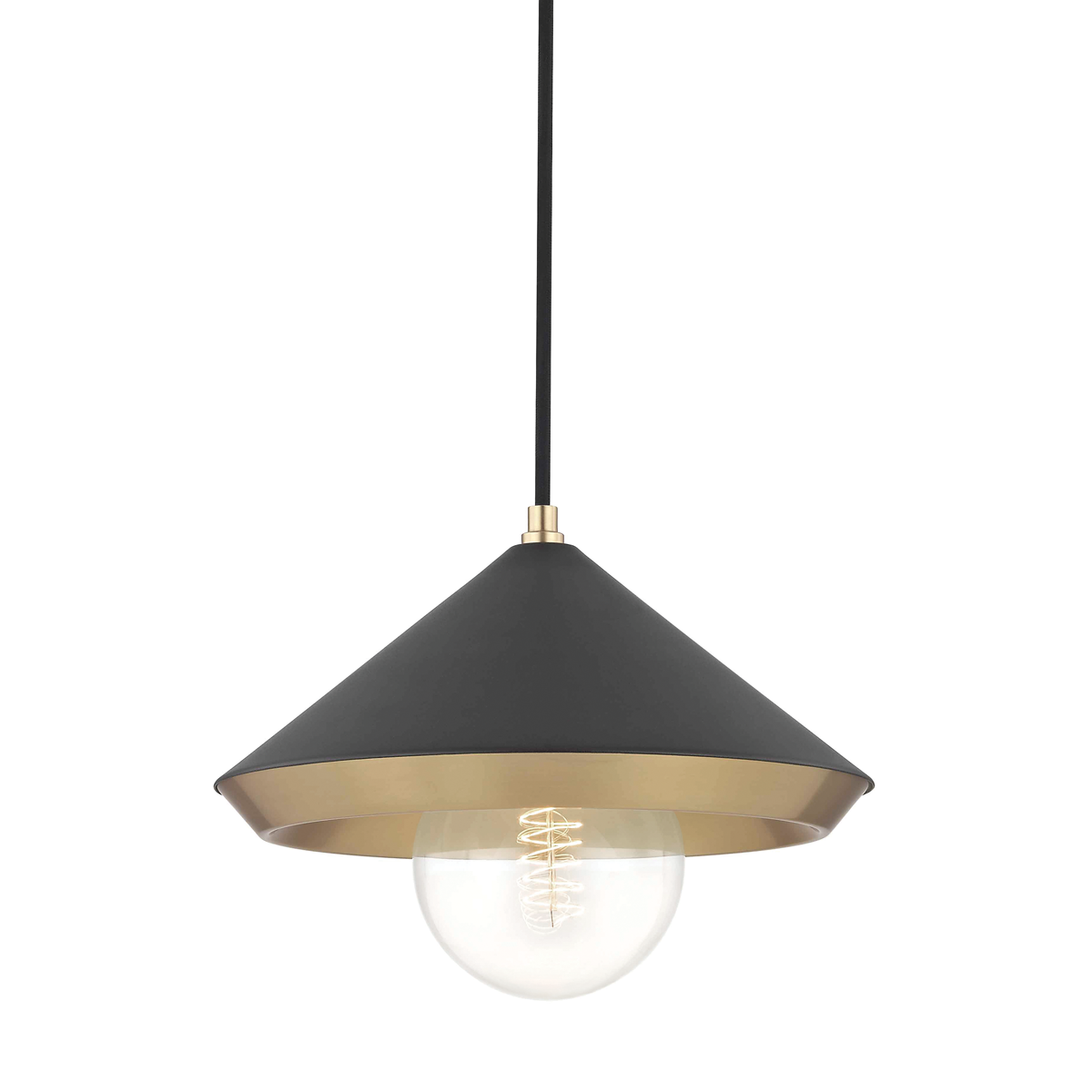 Marnie Pendant in Aged Brass/black Finish