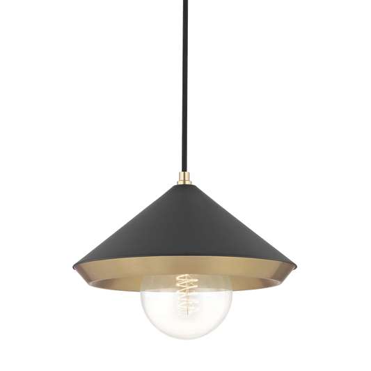 Marnie Pendant in Aged Brass/black Finish