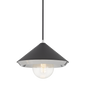 Marnie Pendant in Polished Nickel/black Finish