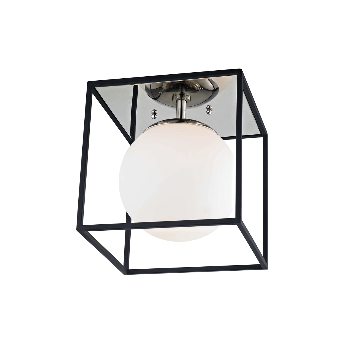 Aira Flush Mount in Polished Nickel/black Finish