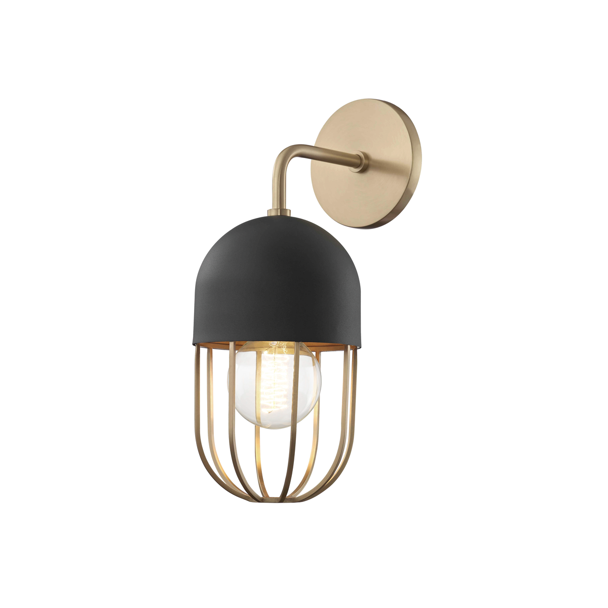 Haley Wall Sconce in Aged Brass/black Finish
