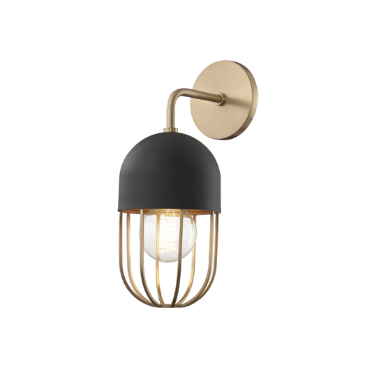 Haley Wall Sconce in Aged Brass/black Finish