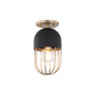 Haley Semi Flush in Aged Brass/black Finish