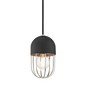 Haley Pendant in Polished Nickel/black Finish