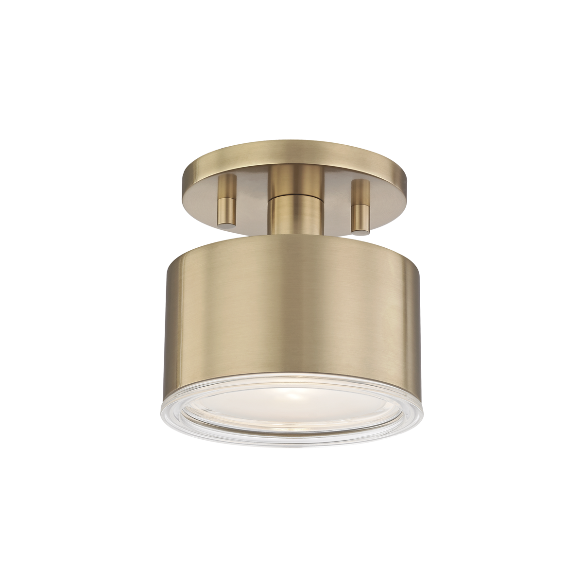 Nora Semi Flush in Aged Brass Finish