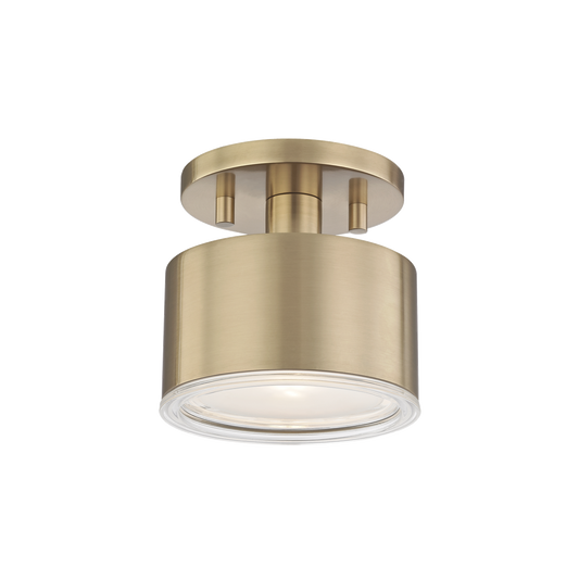 Nora Semi Flush in Aged Brass Finish