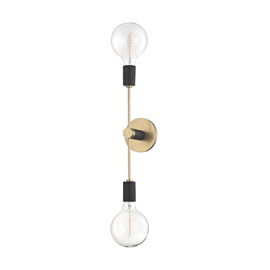 Astrid Wall Sconce in Aged Brass/black Finish