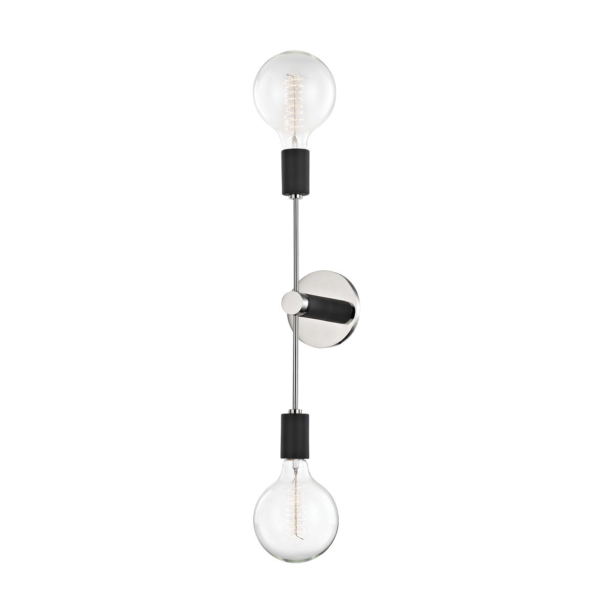 Astrid Wall Sconce in Polished Nickel/black Finish