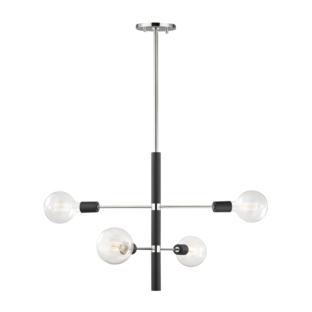 Astrid Chandelier in Polished Nickel/black Finish
