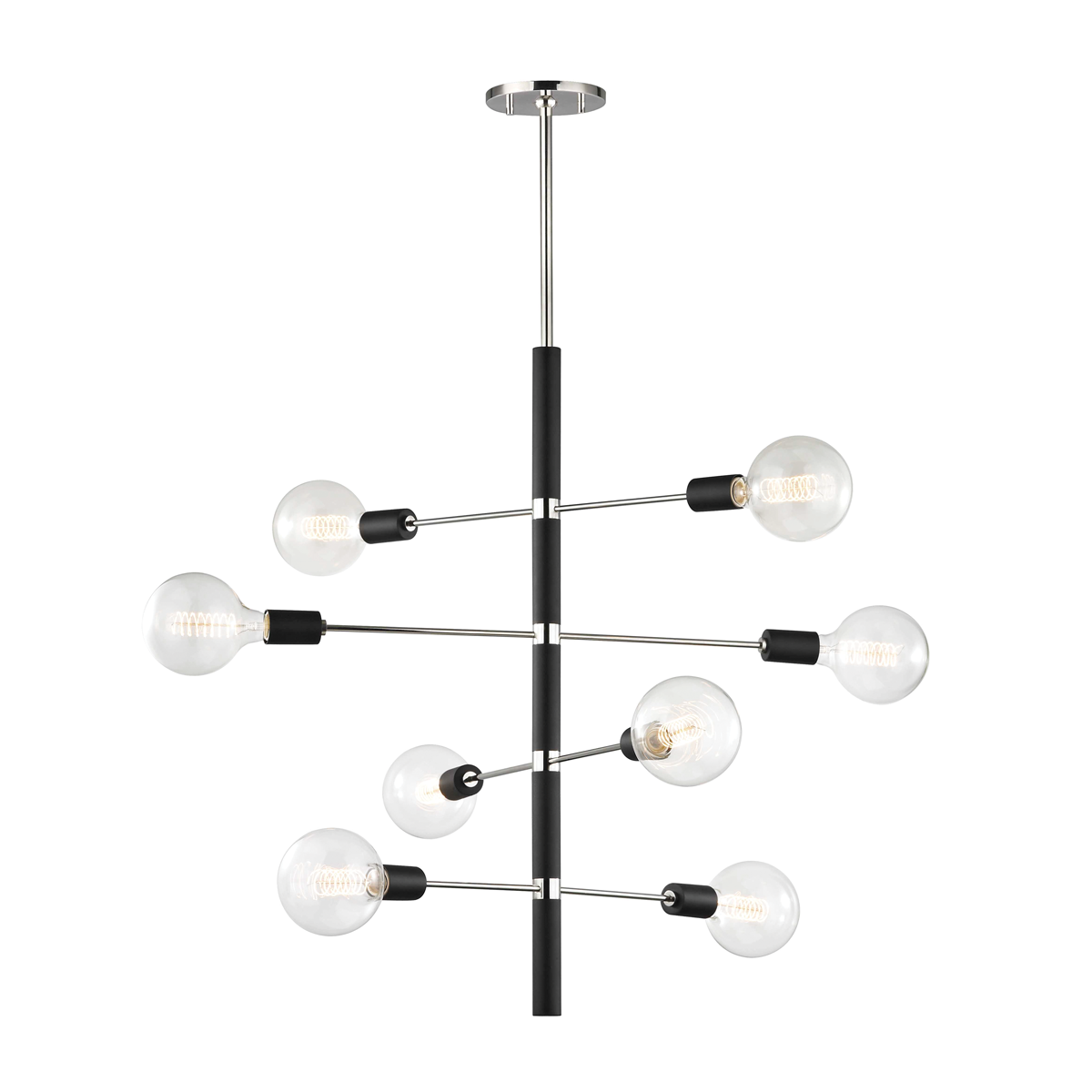 Astrid Chandelier in Polished Nickel/black Finish