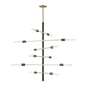 Astrid Chandelier in Aged Brass/black Finish