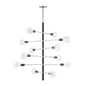 Astrid Chandelier in Polished Nickel/black Finish