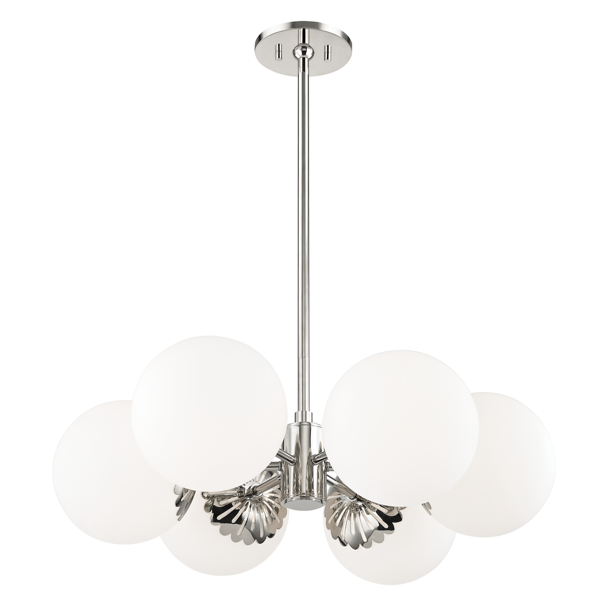 Paige Chandelier in Polished Nickel Finish
