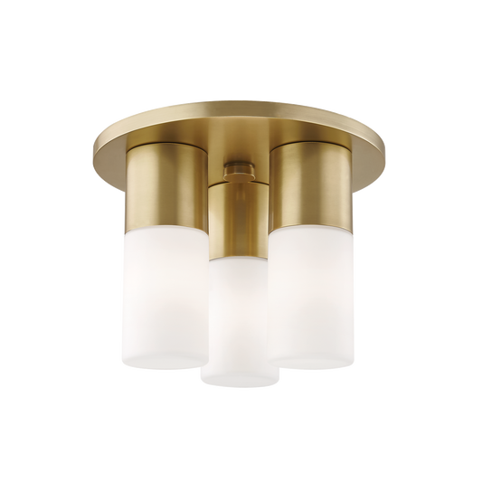 Lola Flush Mount in Aged Brass Finish