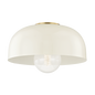 Avery Flush Mount in Aged Brass/cream Finish