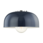 Avery Flush Mount in Polished Nickel/navy Finish