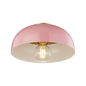 Avery Flush Mount in Aged Brass/pink Finish