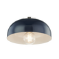 Avery Flush Mount in Polished Nickel/navy Finish