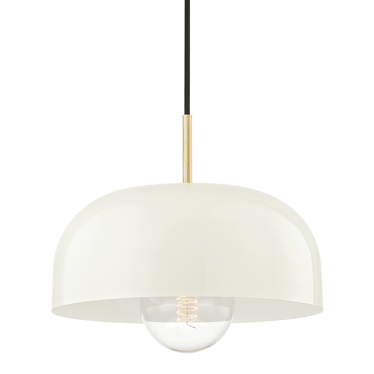 Avery Pendant in Aged Brass/cream Finish